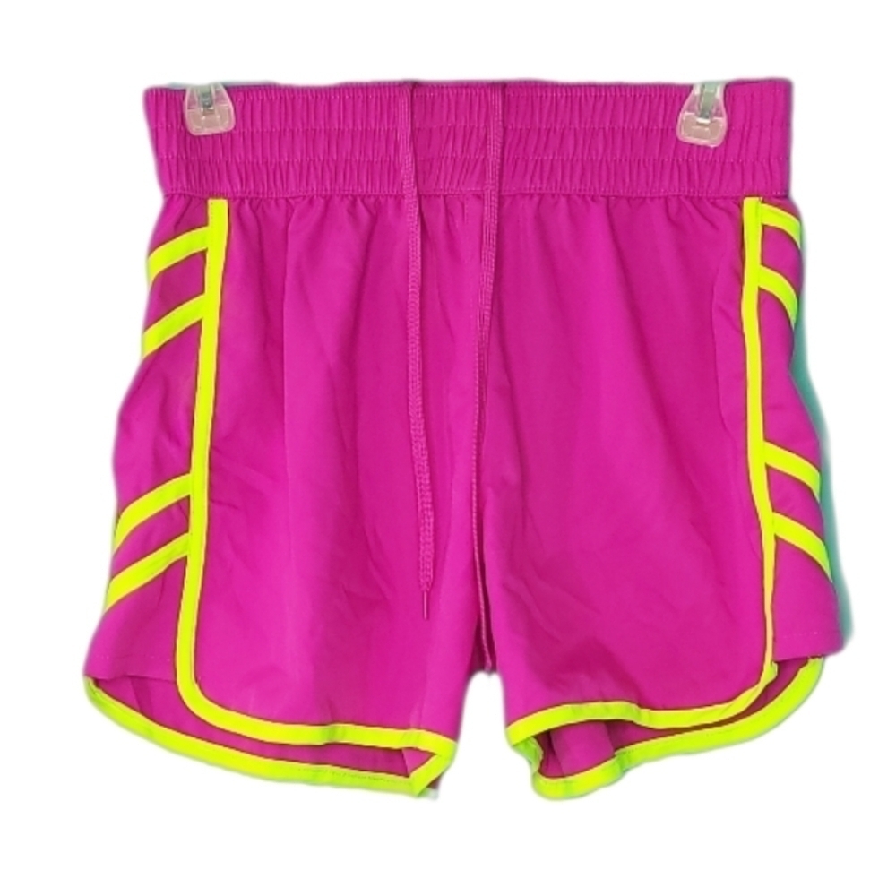 BCG Bright Pink and Neon Yellow Mid-length Running Shorts Women's Size Small